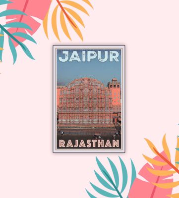 Wooden Fridge Magnet Indian Souvenir Gift Items  Gift for Travels  Decorative Magnet for Kitchen, Refrigerator Door, Home Decor (Jaipur)